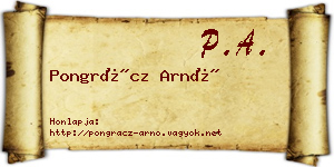 Pongrácz Arnó névjegykártya